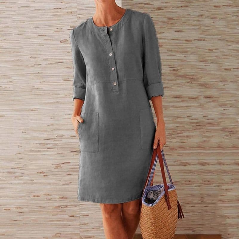 Women's Button-Front Shirt Dress
