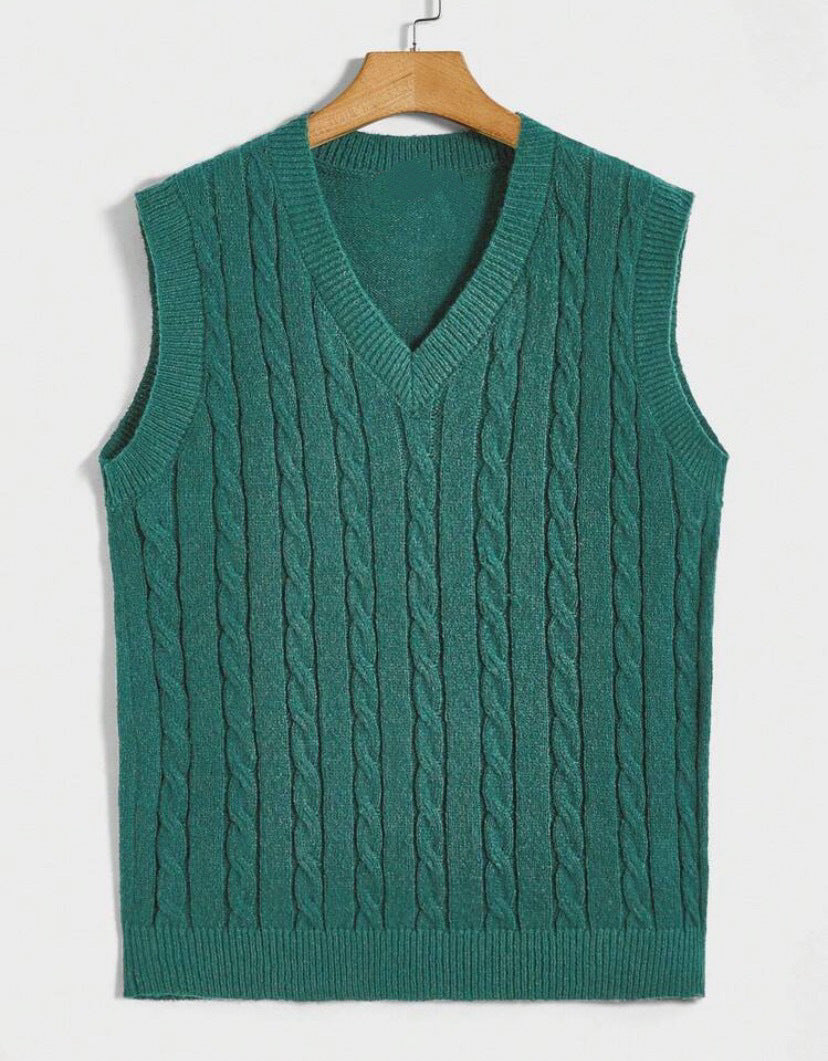 Women's Cable-Knit V-Neck Sweater Vest