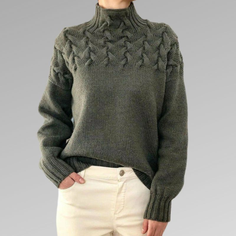 Women's Cable-Knit Turtleneck Sweater