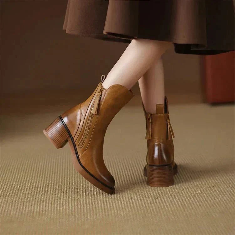 Women's Comfortable Winter Ankle Boots Leather Boots