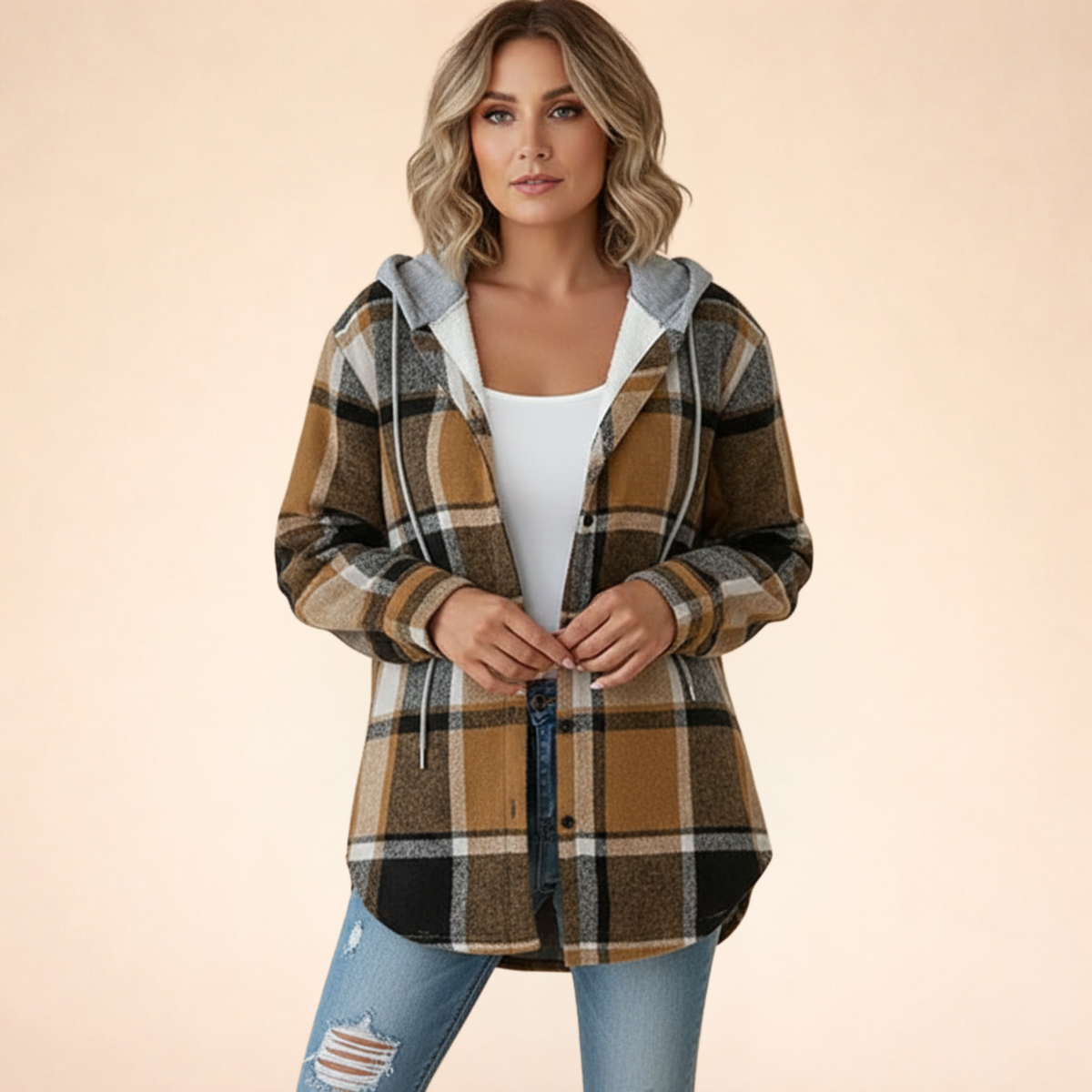 Women's Cozy Checkered Everyday Jacket