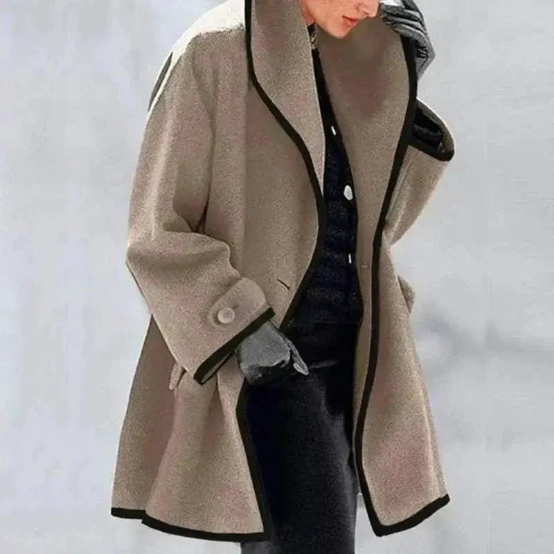 Women's Double-Breasted Jacket with Side Pockets