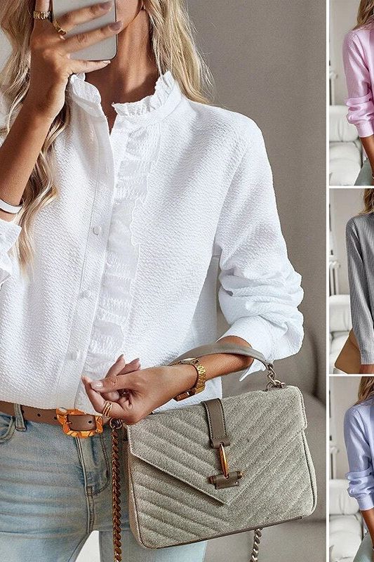 Women's Elegant Long-Sleeve Blouse