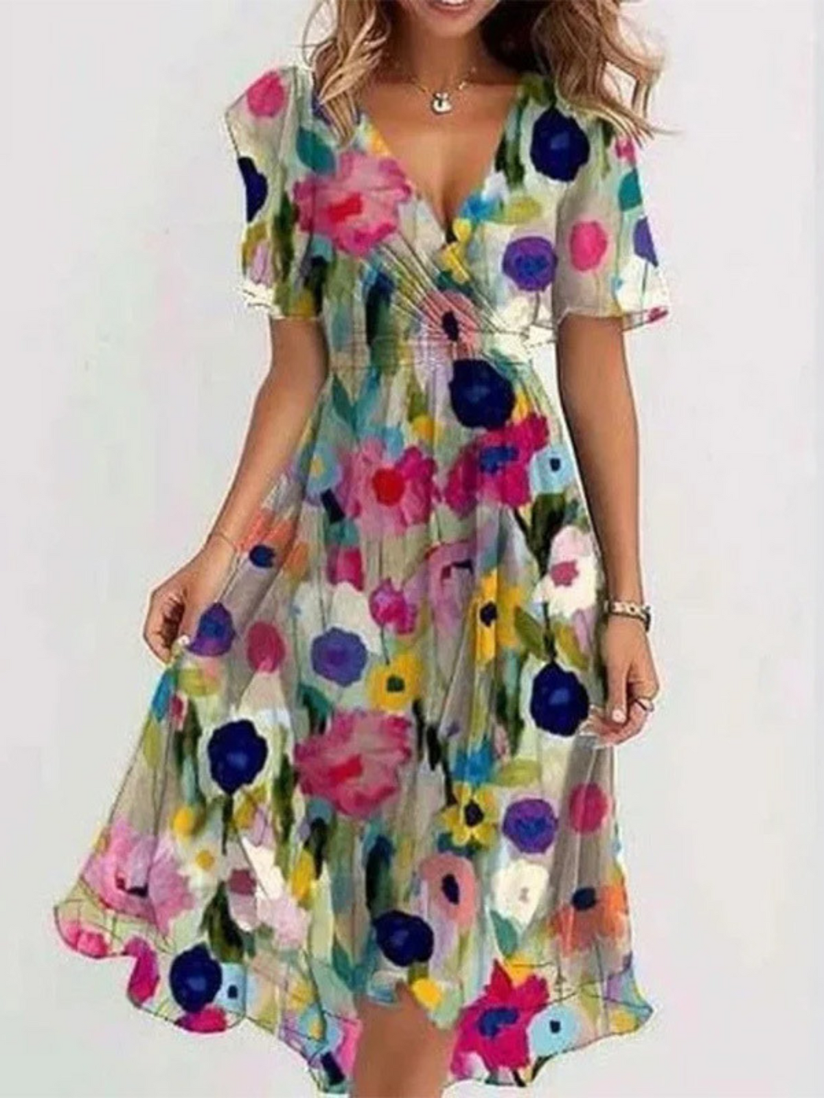 Women's Flattering Tummy-Concealing Summer Dress