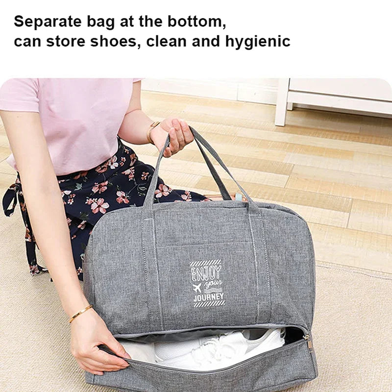 Women's Foldable Travel Bag - Large Weekend Bag - Carry-On Luggage for Travel, Daily Use and Sports