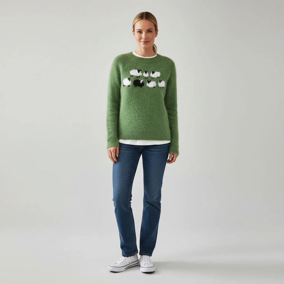 Women's Graphic Black Sheep Pullover Sweater