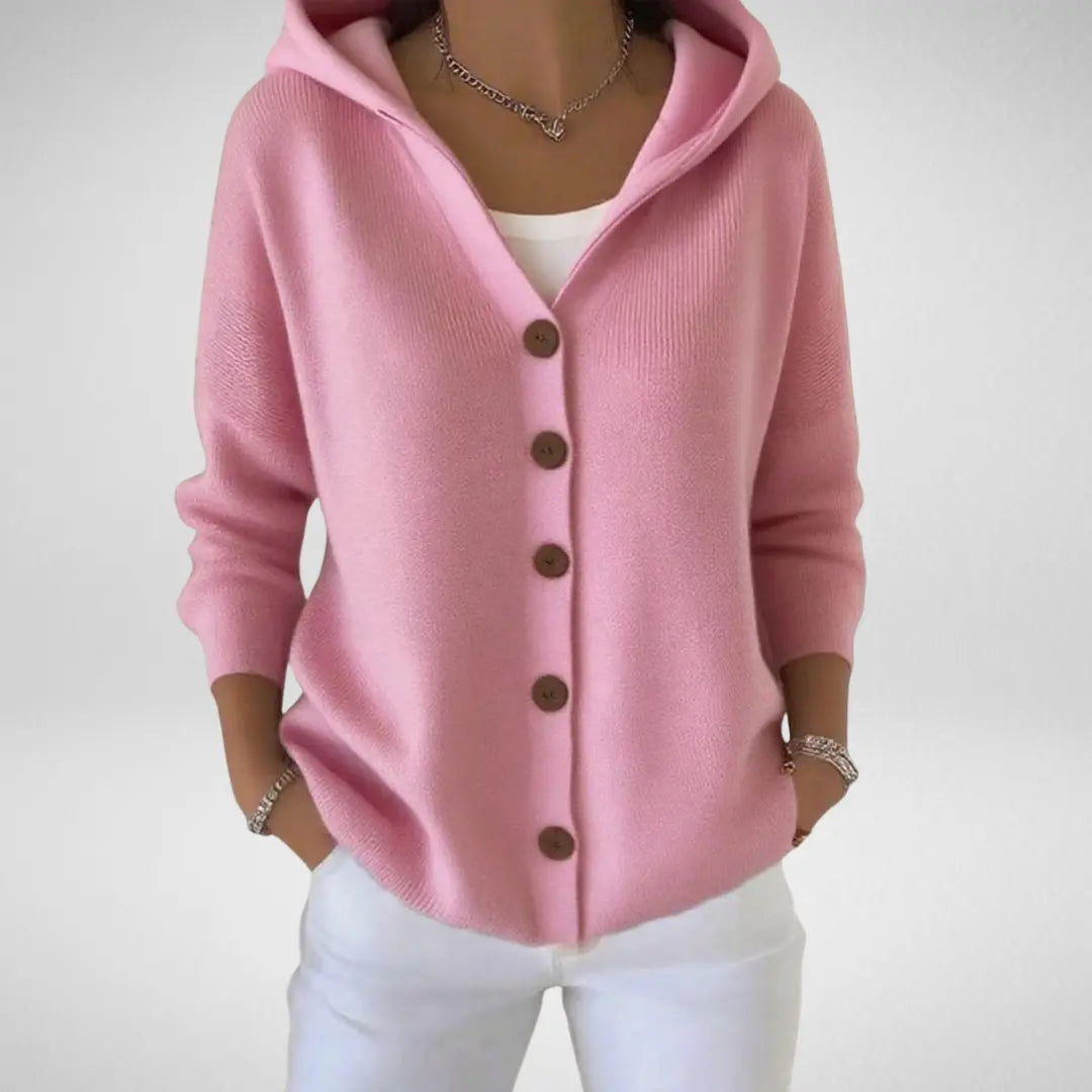 Women's Hooded Button-Front Cardigan