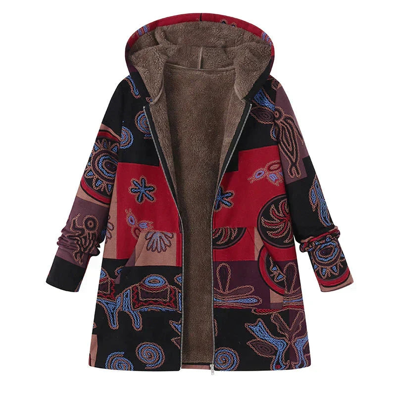Women's Long Hooded Spring Jacket with Front Pockets