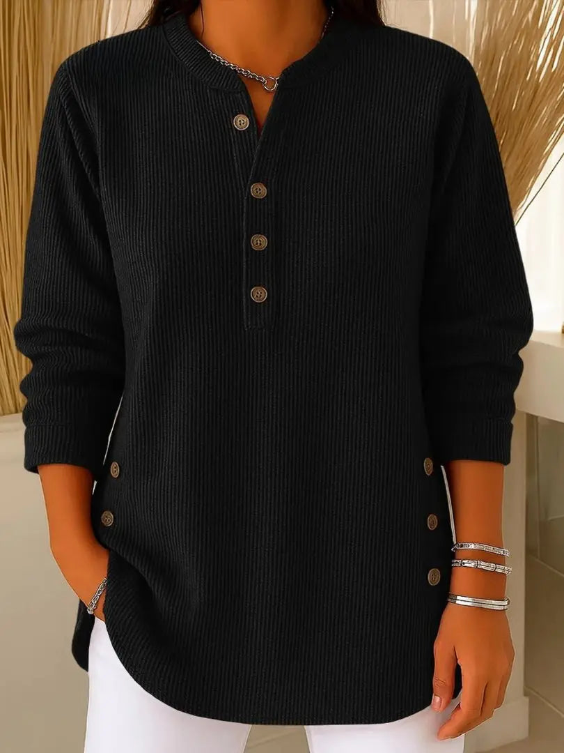 Women's Long-Sleeve Jumper with Button Detail