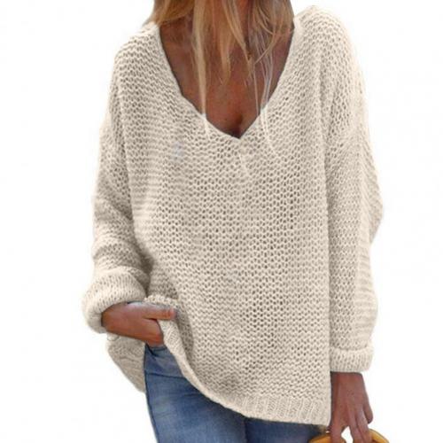 Women's Oversized V-Neck Sweater