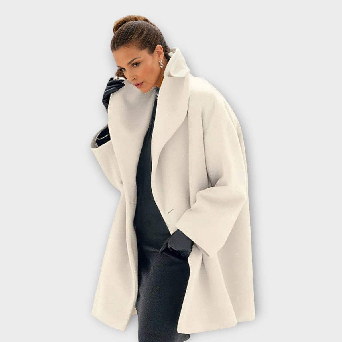 Women's Oversized Wrap Coat - Elegant & Comfortable