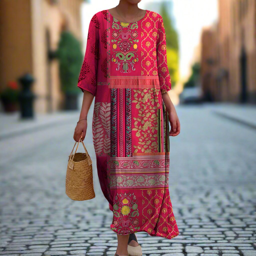 Women's Patchwork Maxi Dress