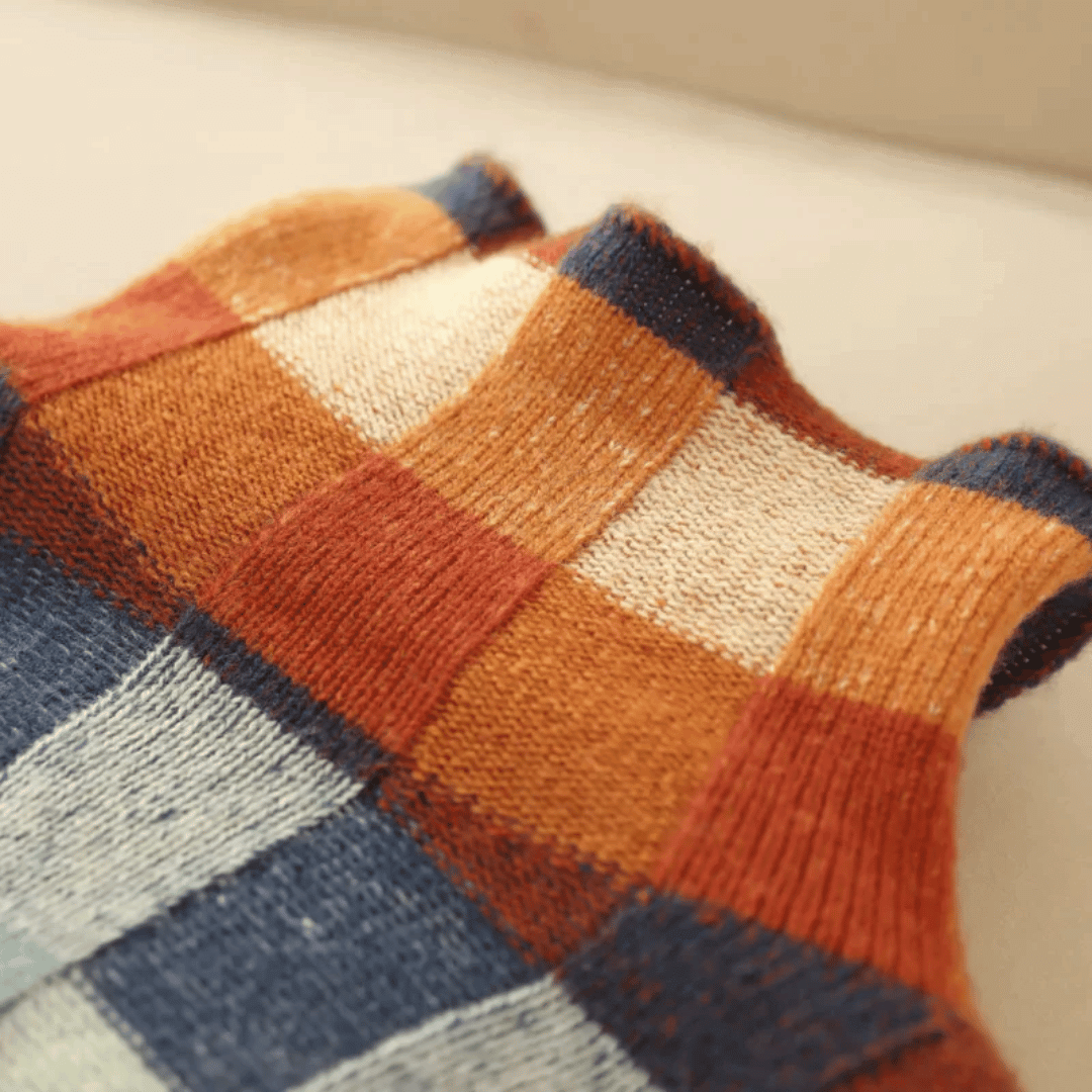 Women's Patchwork Pattern Turtleneck Sweater