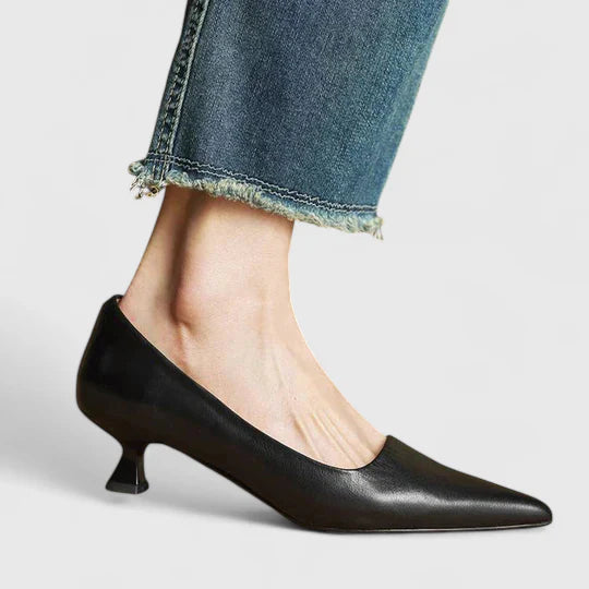 Women's Pointed-Toe Kitten Heel Dress Shoes