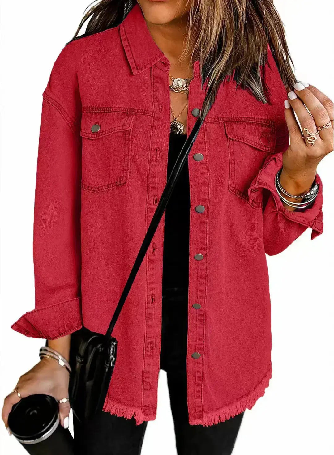 Women's Relaxed-Fit Solid Color Jacket with Deep Pockets
