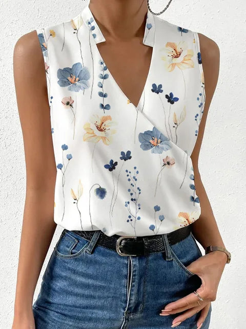 Women's Sleeveless V-Neck Wrap Top