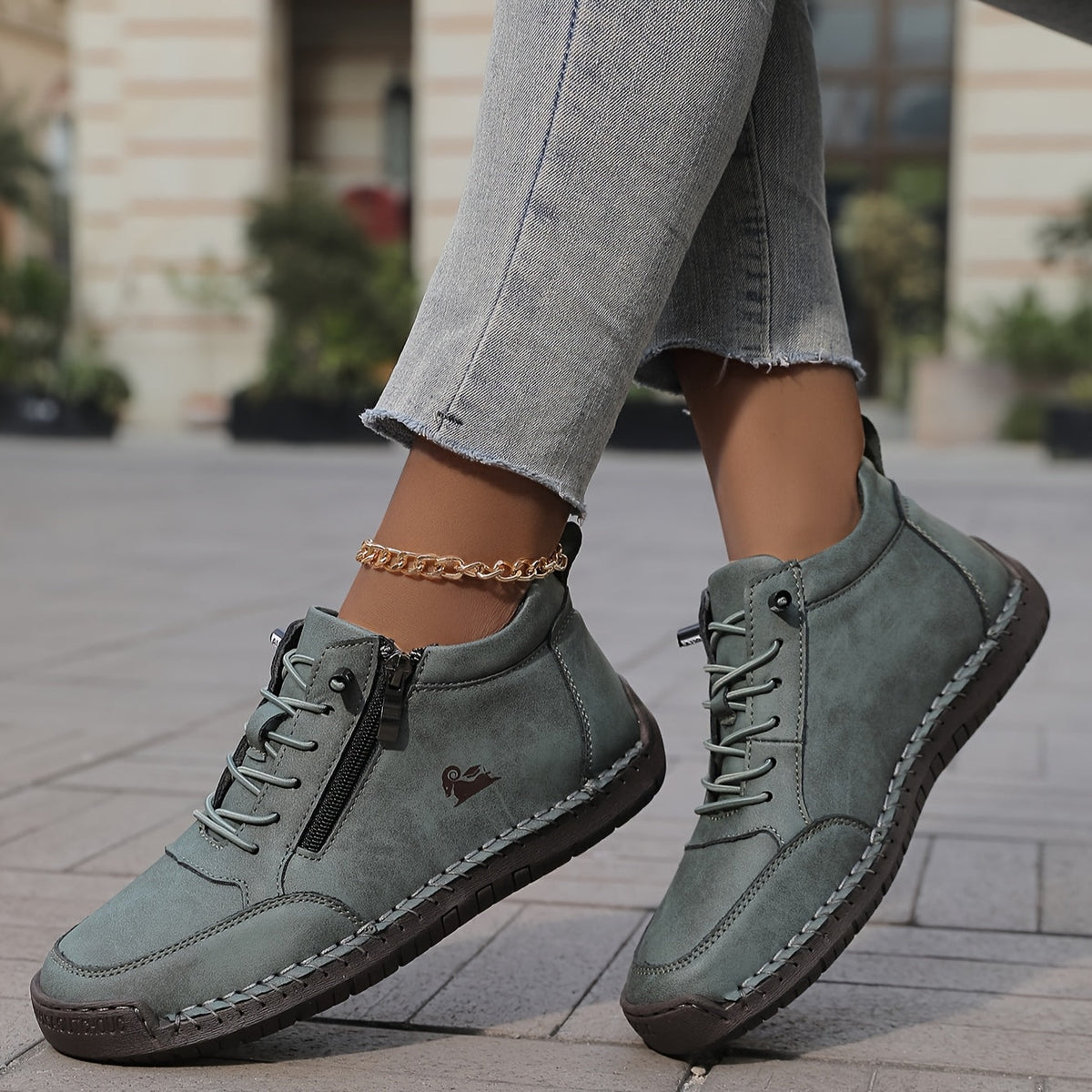 Women's Spring Zip-Up Walking Sneakers – Lightweight, Comfortable & Supportive