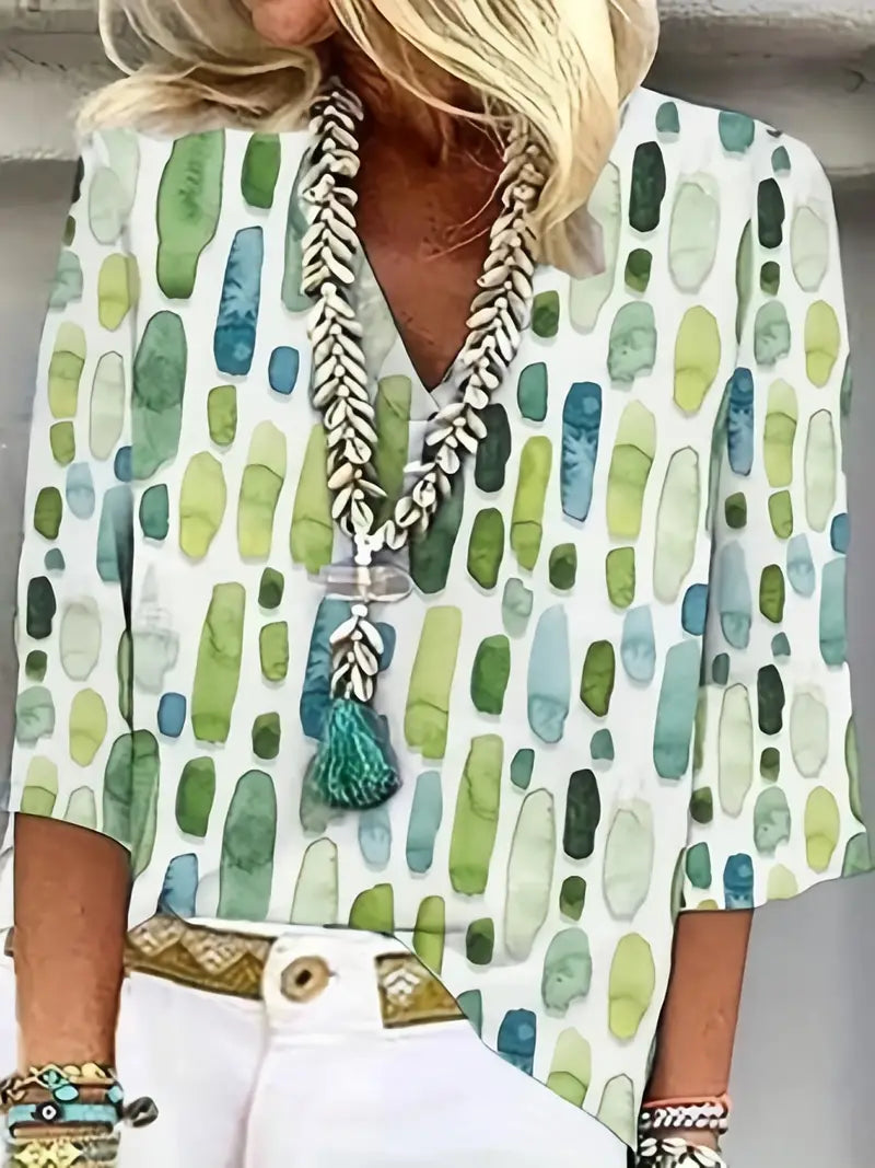 Women's Summer Boho Print Blouse
