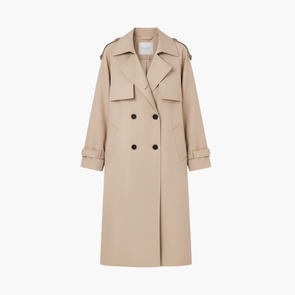 Women's Trench Coat with Button Placket
