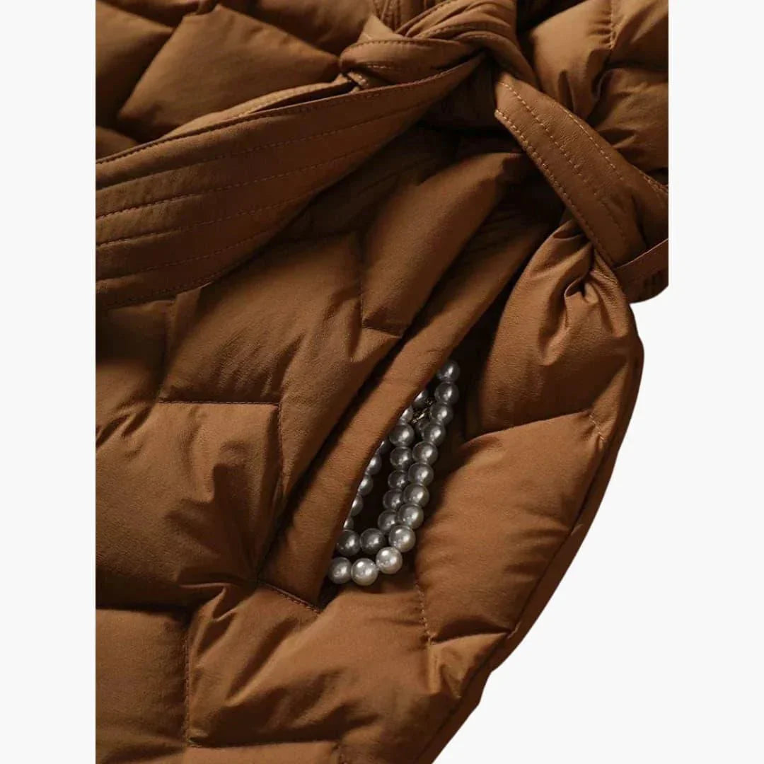 Women's Warm and Elegant Belted Puffer Coat