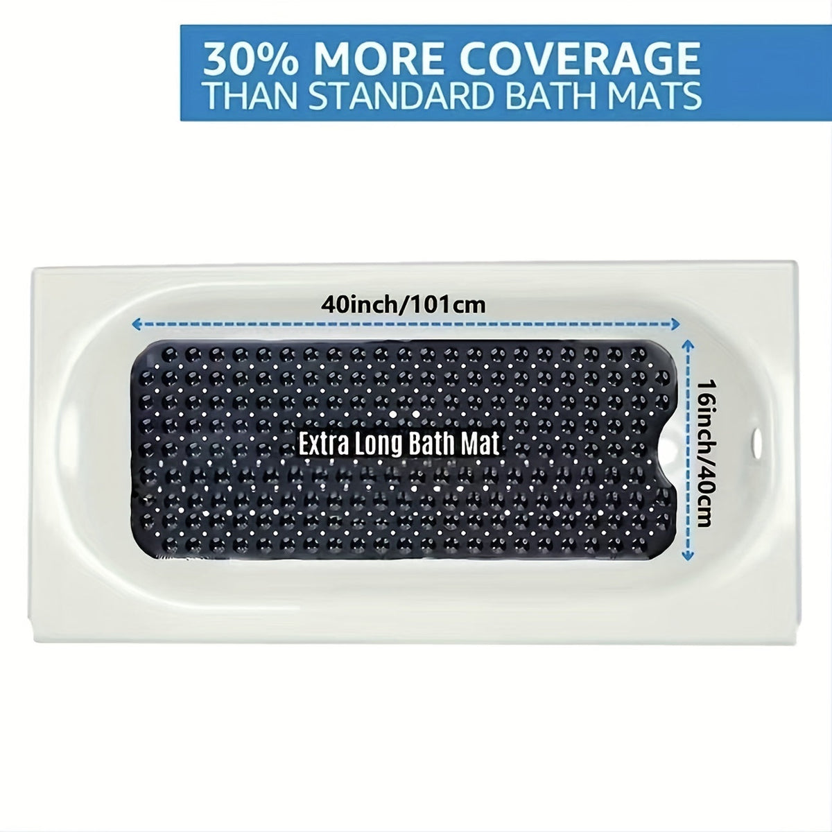 XL Non-Slip Bath Mat – Safe and Comfortable for Shower or Bathtub