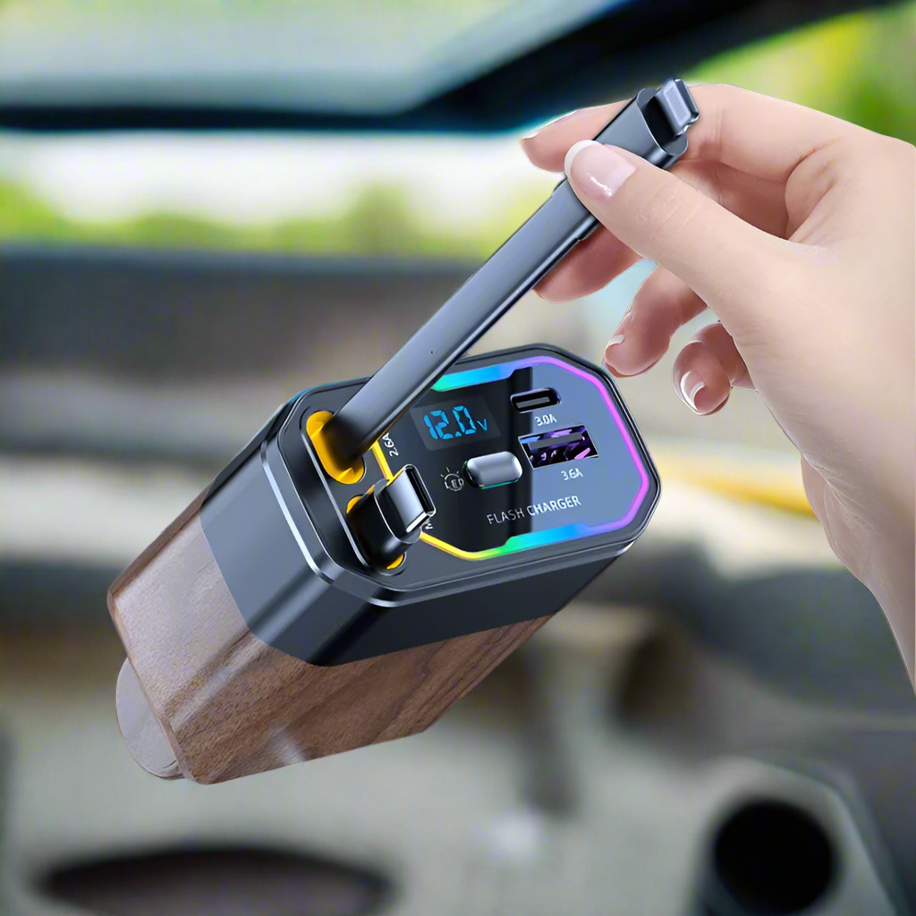 120W 4-in-1 Foldable Car Charger