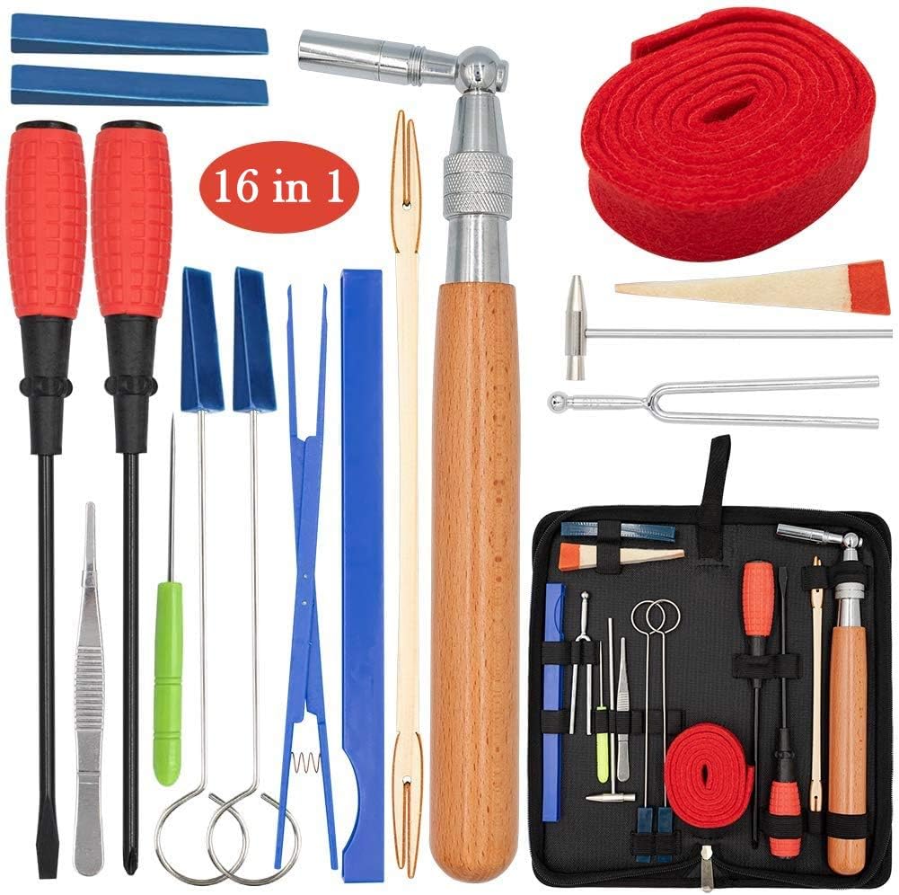 16-Piece Piano Tuning Kit with Storage Case
