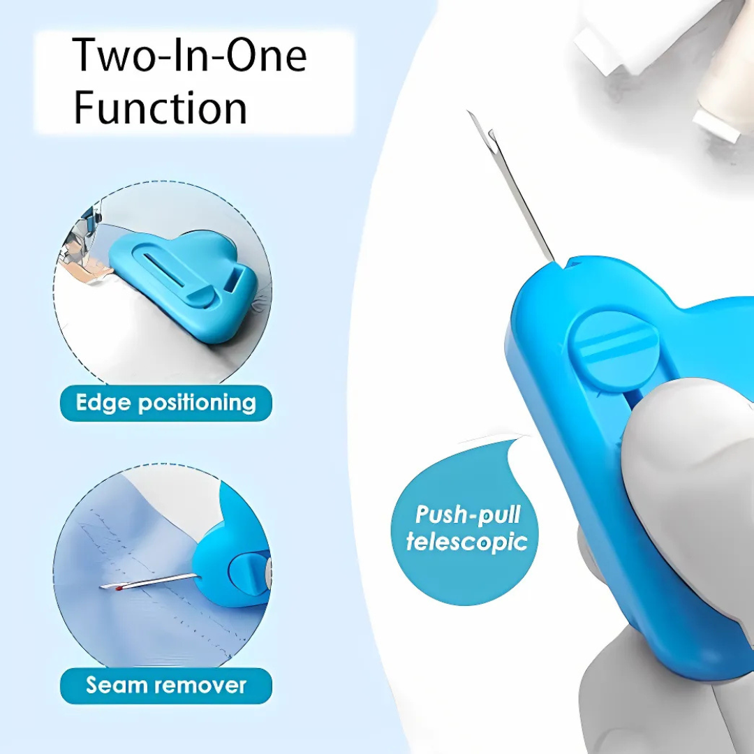 2-in-1 Adjustable Sewing Guide with Built-in Seam Ripper