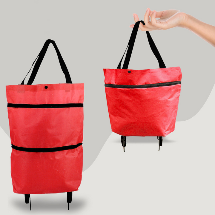 2-in-1 Foldable Shopping Bag with Wheels