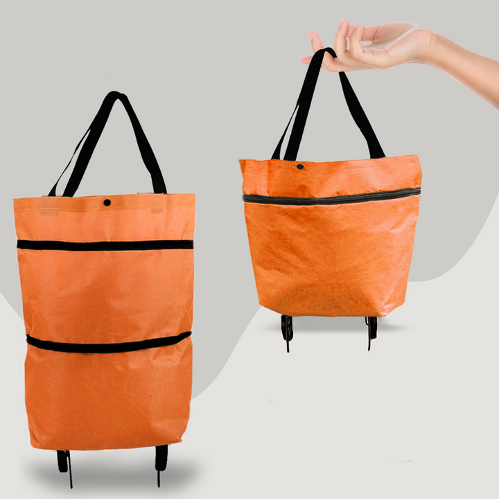 2-in-1 Foldable Shopping Bag with Wheels