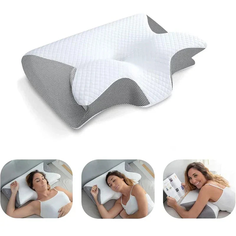 2-in-1 Memory Foam Neck Support Pillow with Ergonomic Contour