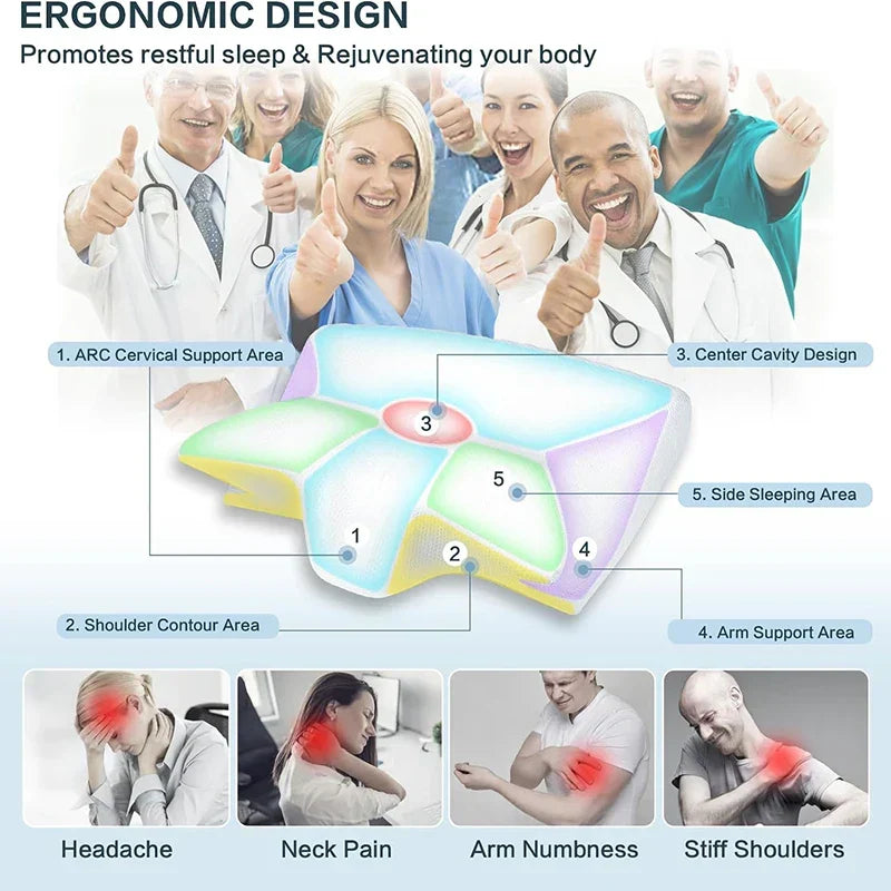 2-in-1 Memory Foam Neck Support Pillow with Ergonomic Contour