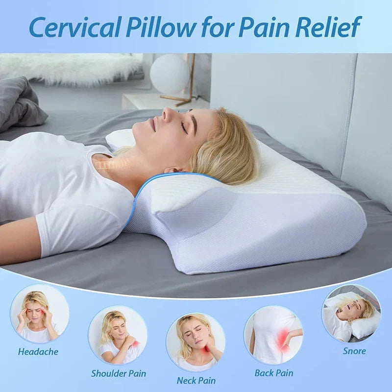 2-in-1 Memory Foam Neck Support Pillow with Ergonomic Contour