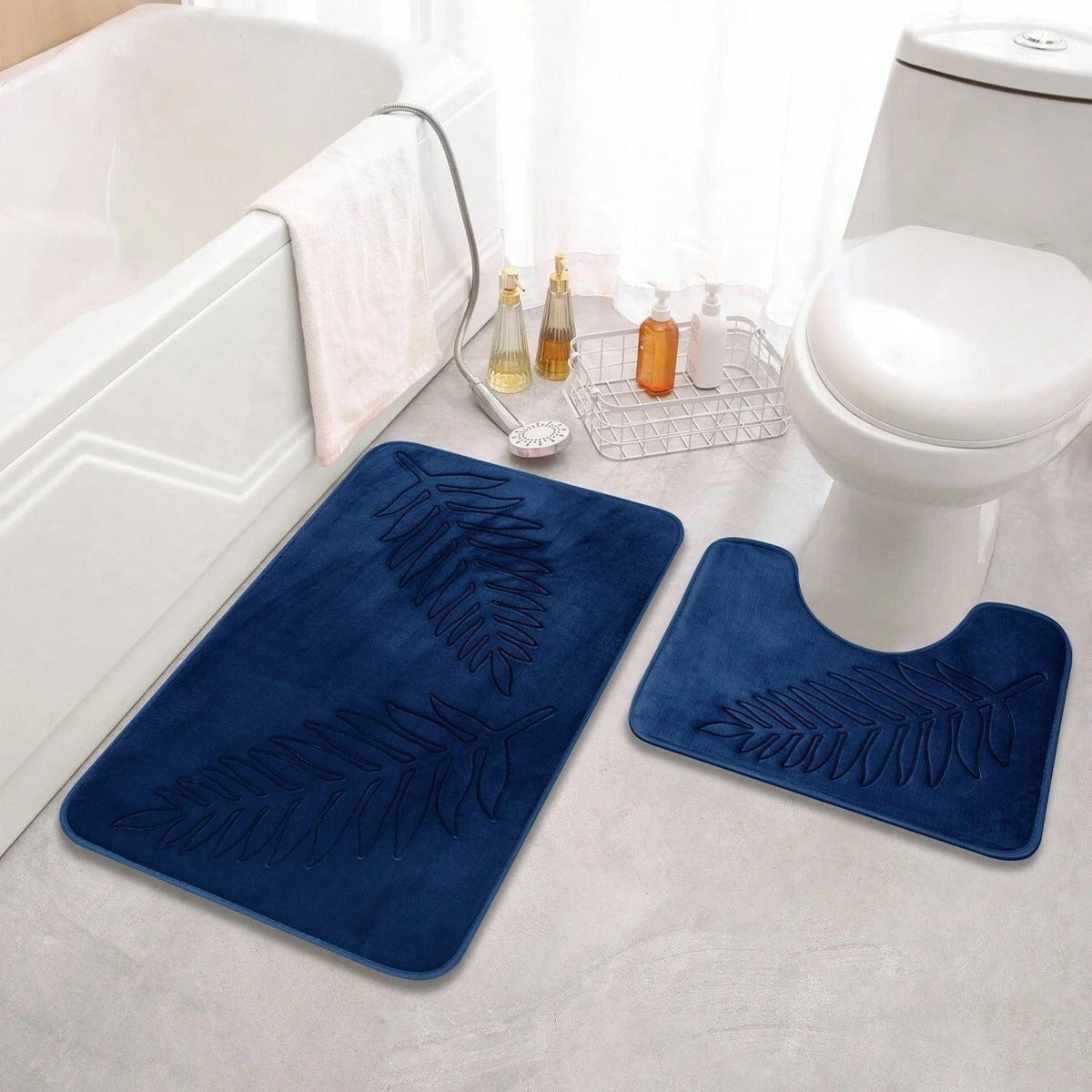 2-Piece Leaf Comfort Bath Mat Set
