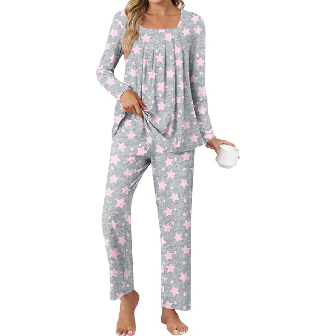 2-Piece Lounge Pajama Set with Pockets
