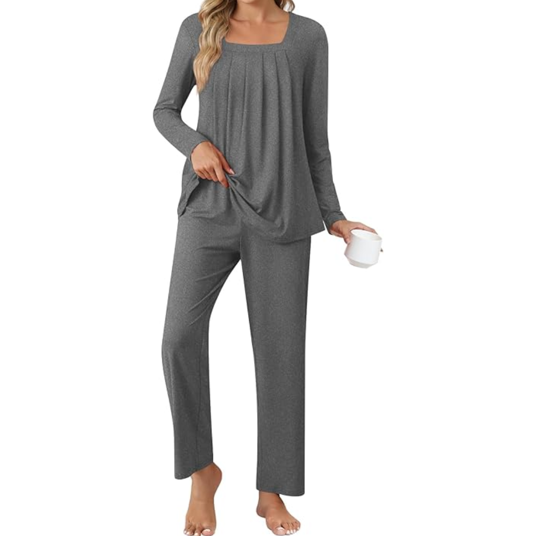 2-Piece Lounge Pajama Set with Pockets
