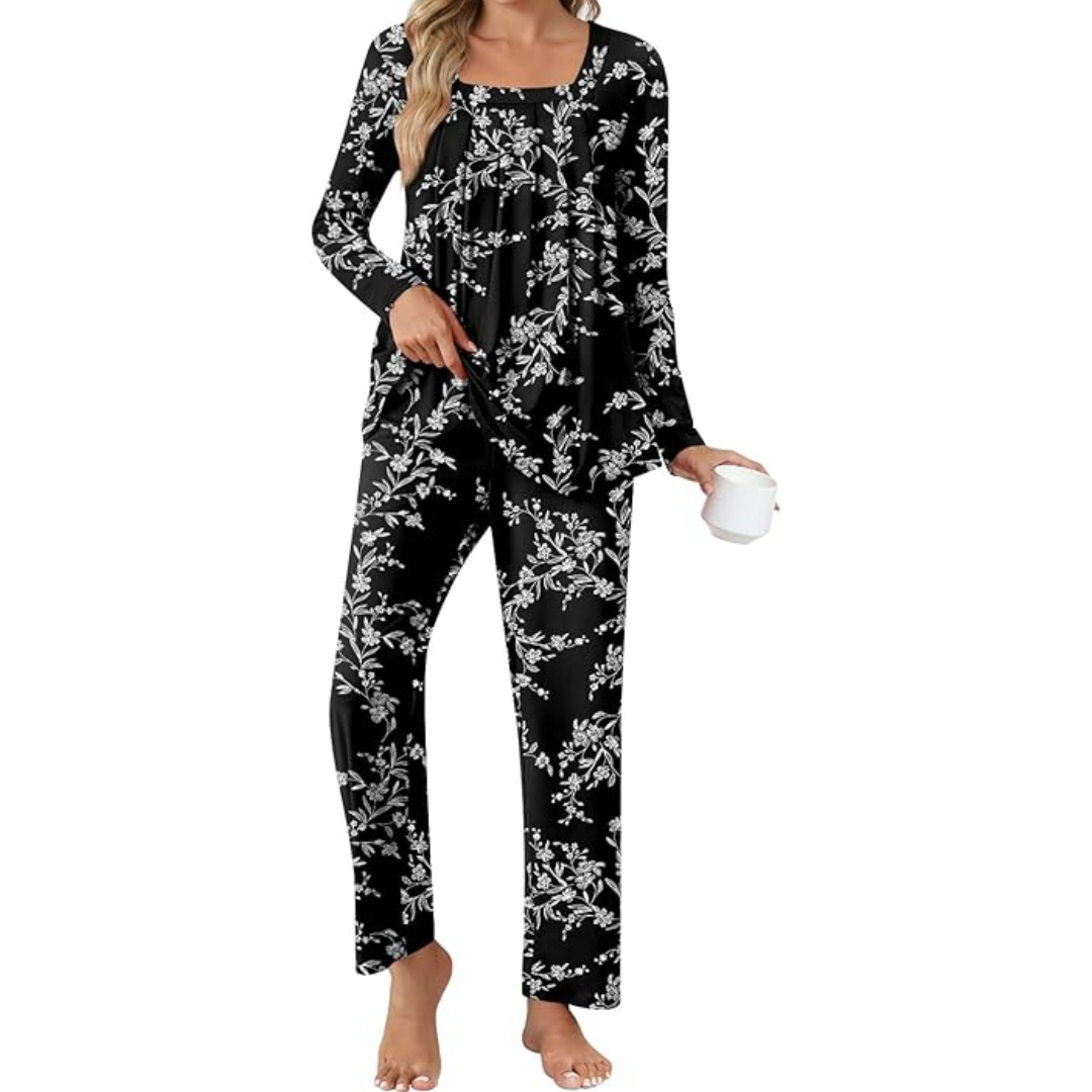 2-Piece Lounge Pajama Set with Pockets