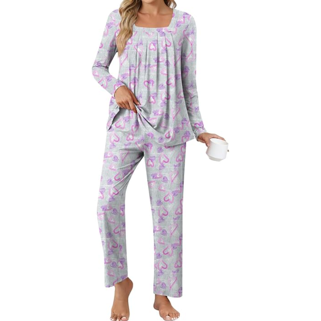 2-Piece Lounge Pajama Set with Pockets
