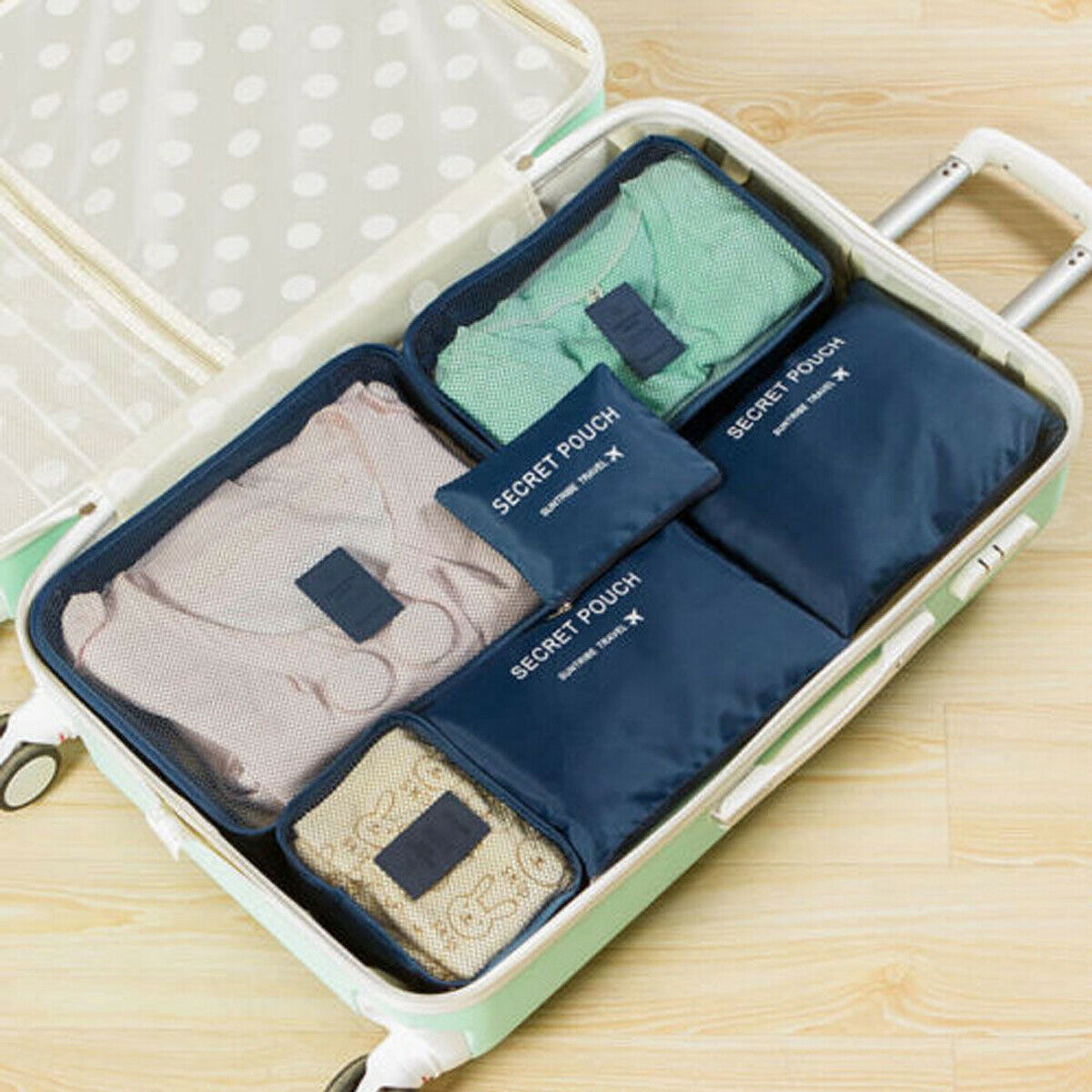 2-Piece Luggage Packing Organizer Set - Space-Saving Travel Storage Bags