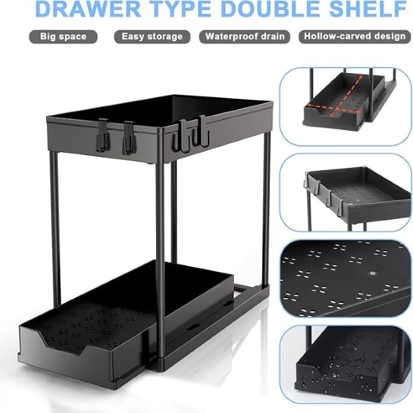 2-Tier Pull-Out Organizer for Easy Access