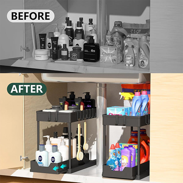 2-Tier Pull-Out Organizer for Easy Access