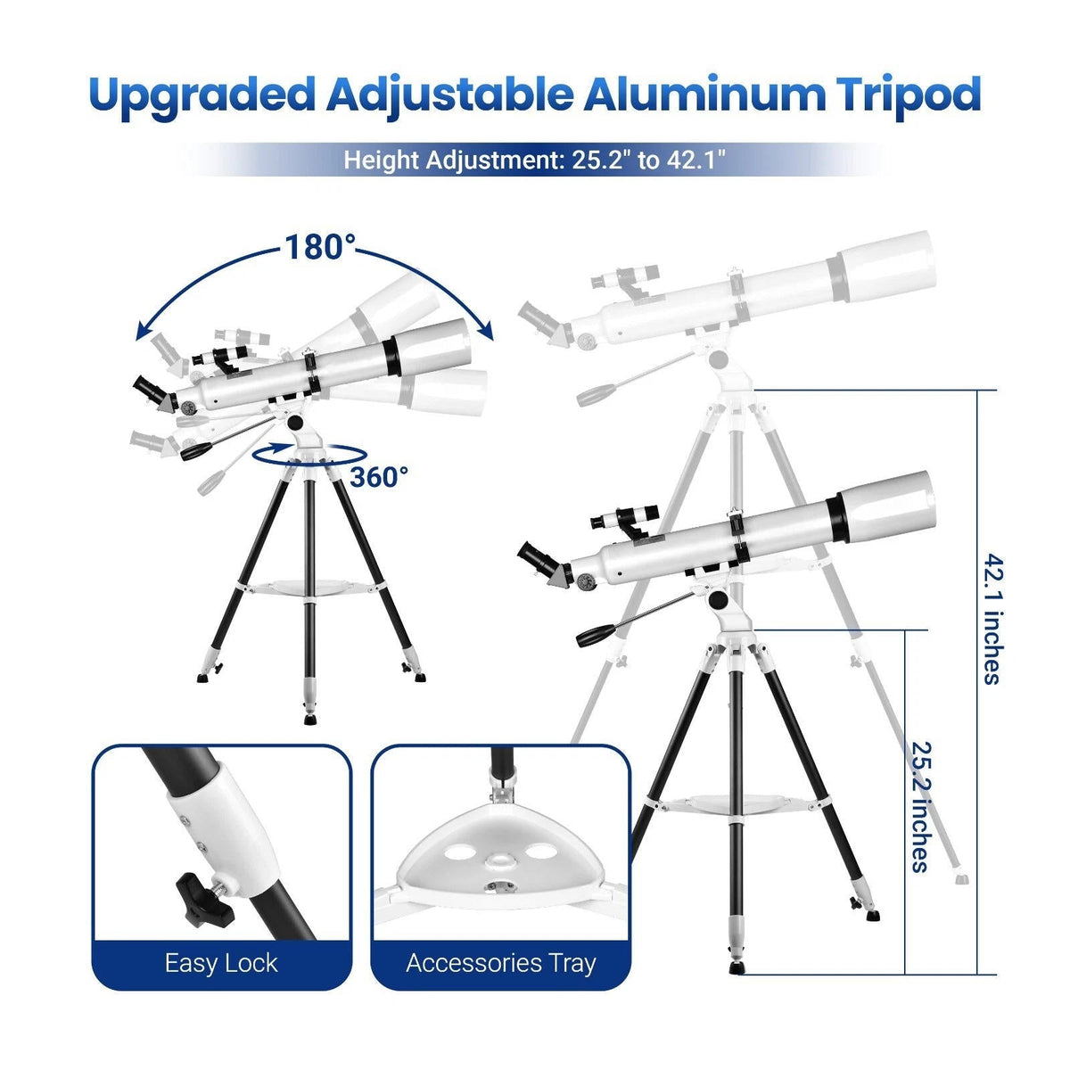 210X Astronomical Refractor Telescope with Star Tracking App – Beginner-Friendly