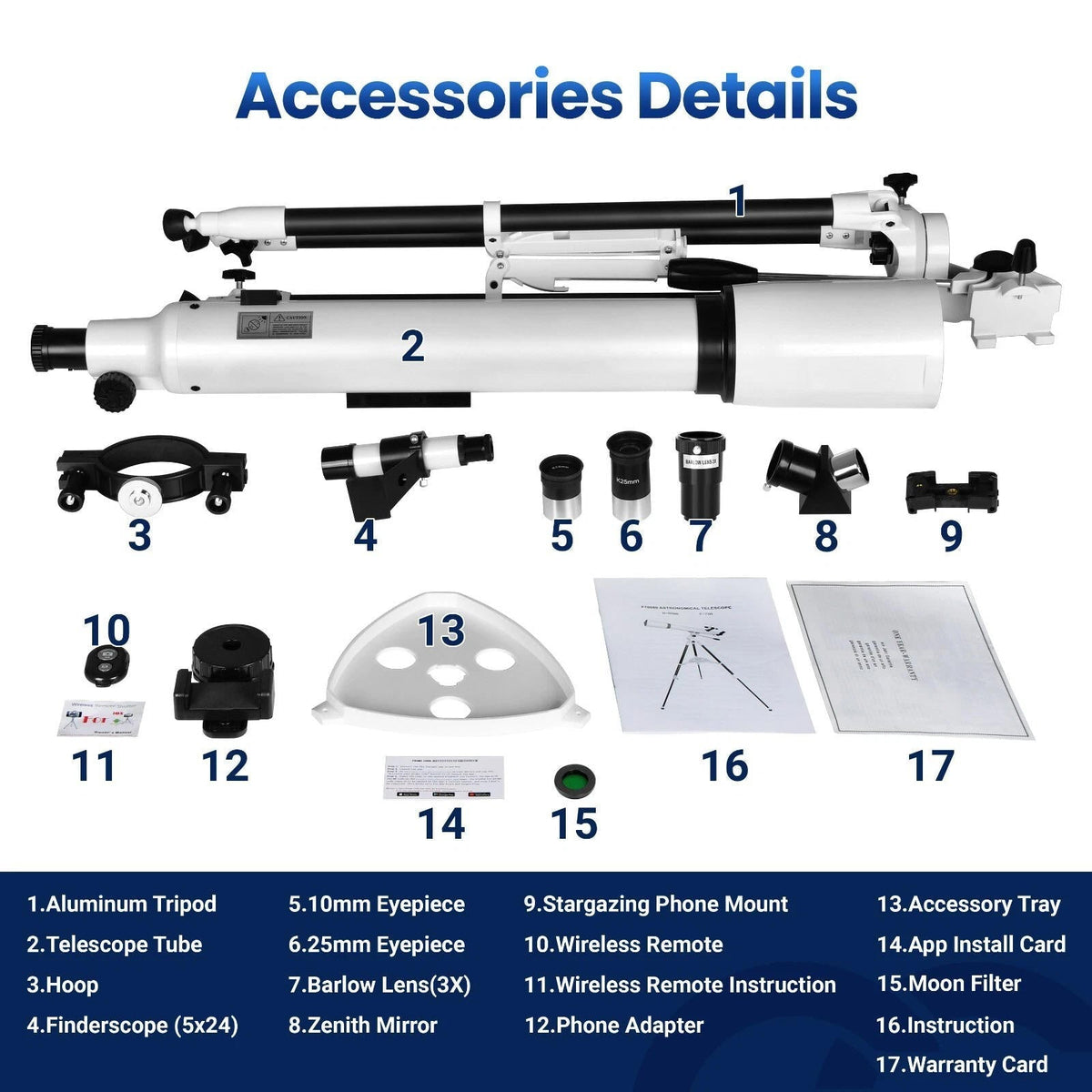 210X Astronomical Refractor Telescope with Star Tracking App – Beginner-Friendly