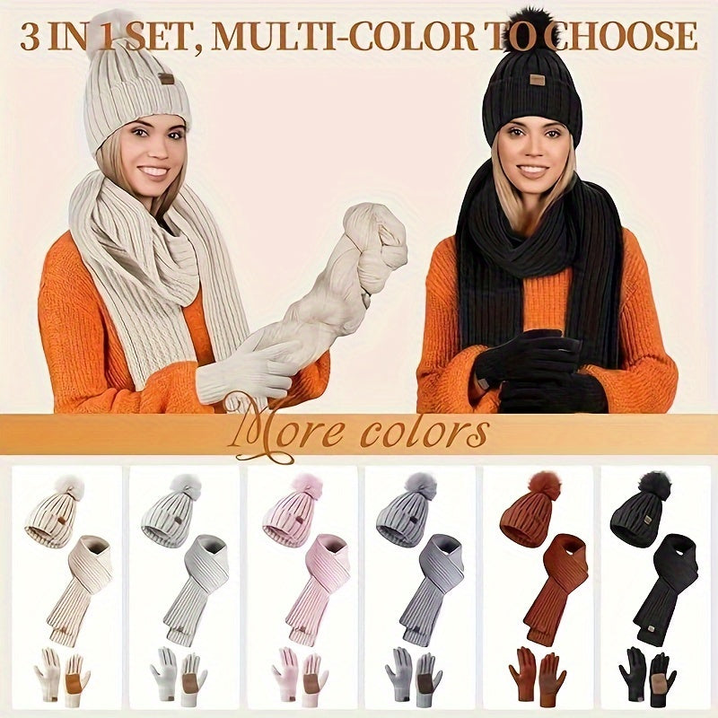 3-in-1 Winter Set – Warm Beanie, Scarf and Gloves