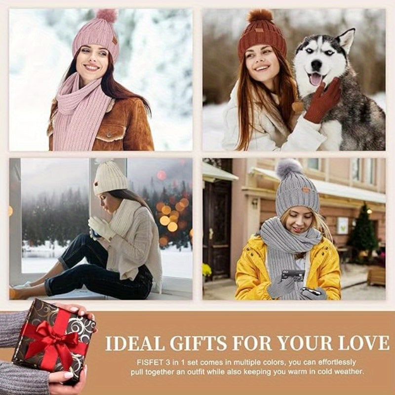 3-in-1 Winter Set – Warm Beanie, Scarf and Gloves