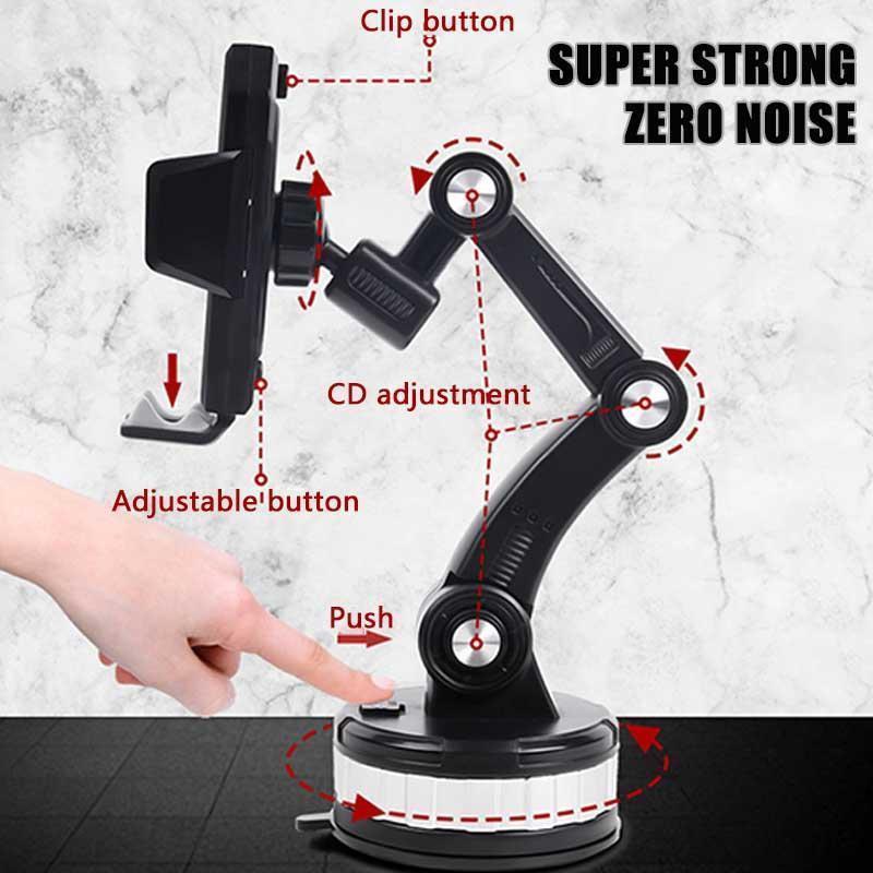 360° Rotatable Suction Phone Holder - Strong Grip