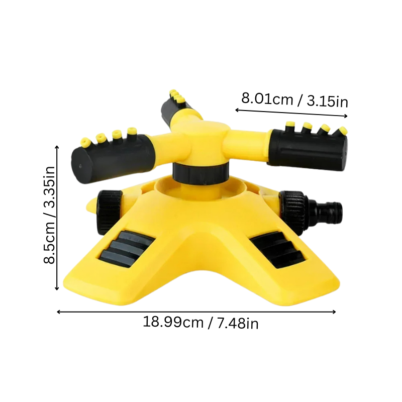 360° Rotating Lawn Sprinkler with Multi-Angle Adjustable Nozzles for Even Watering in Large Gardens
