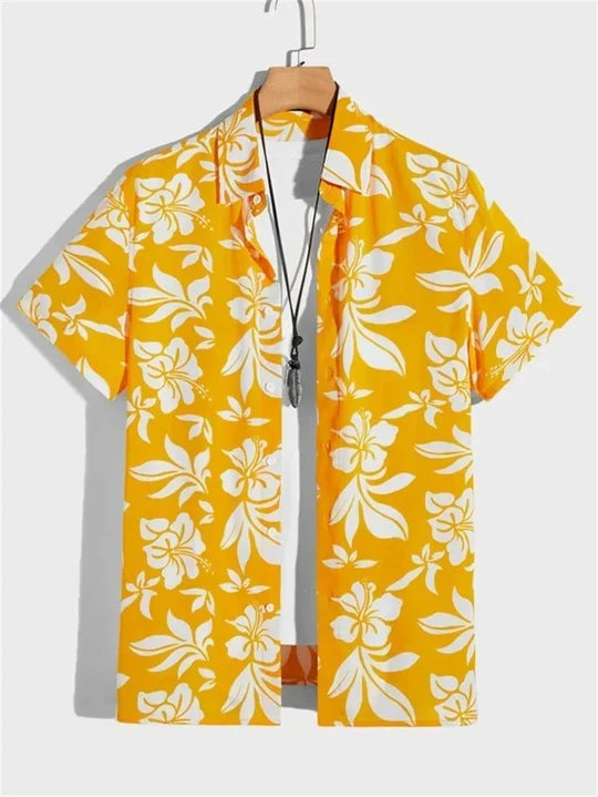 3D Floral Print Hawaiian Shirt