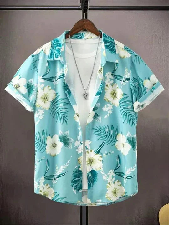 3D Floral Print Hawaiian Shirt