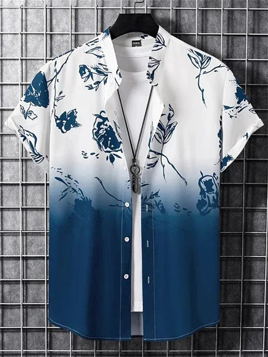 3D Floral Print Hawaiian Shirt